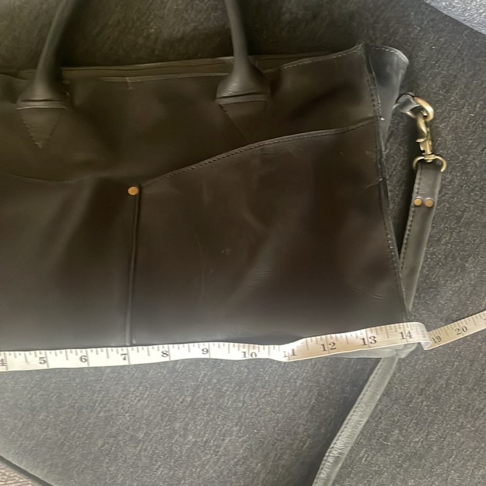 Raven + Lily Karem bag oiled leather satchel tote black charcoal - Picture 9 of 11